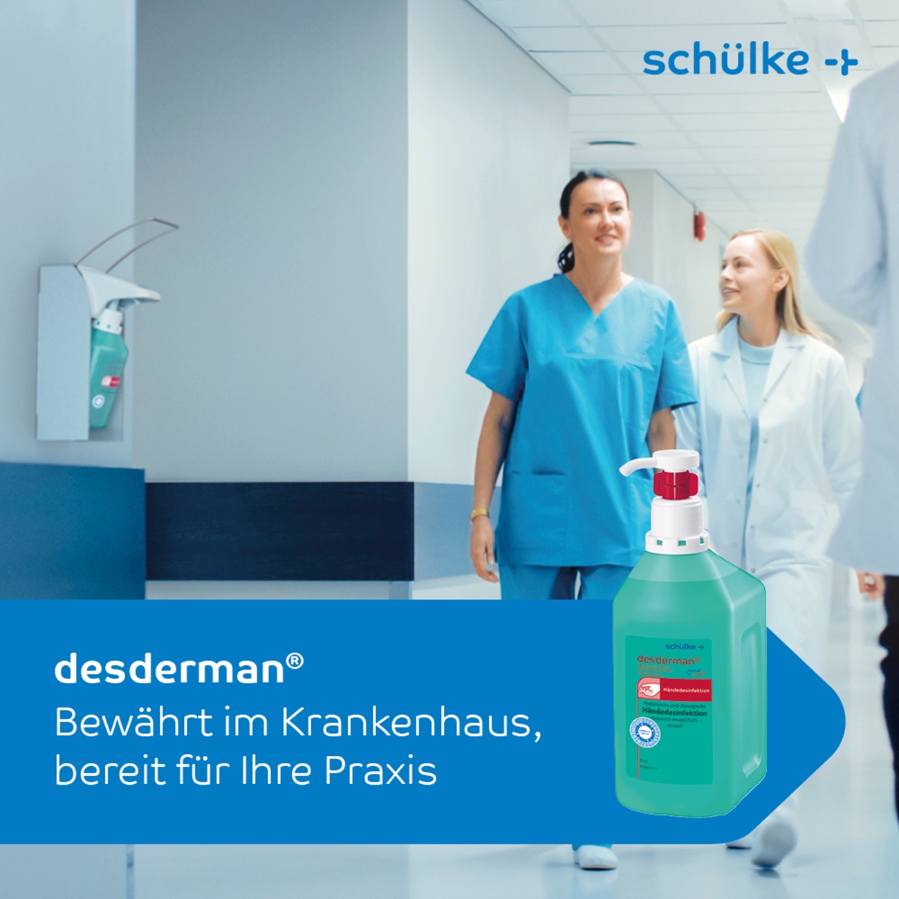 Bild von 2 Krankenschwestern und das Desderman im Krankenhaus sowie in der Arztpraxis sich bew&auml;hrt hat